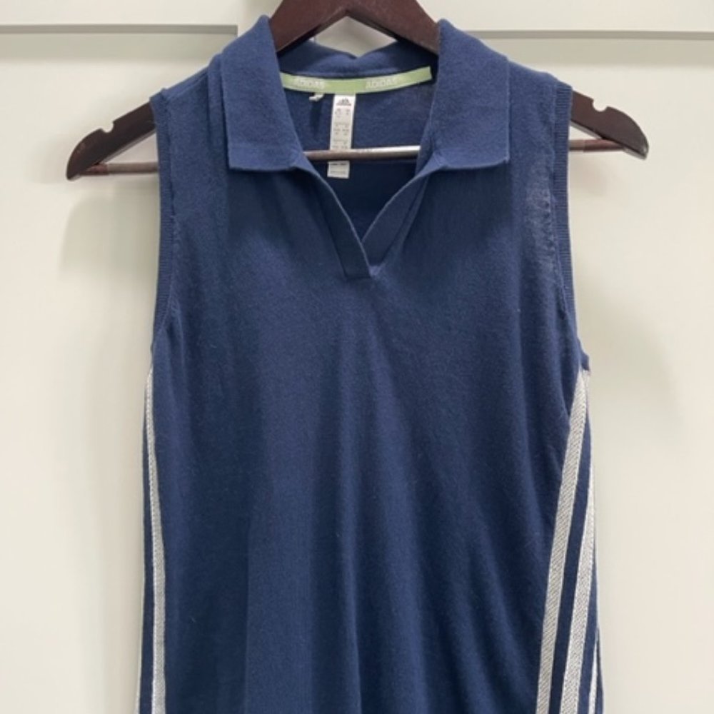 Navy Adidas sleeveless golf polo